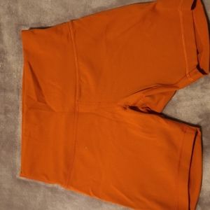 Lululemon Orange Biker Shorts, 8